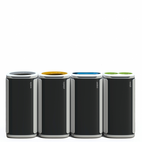 Recycling bins MBG Wastee 4-pack glass, plastic, waste, paper