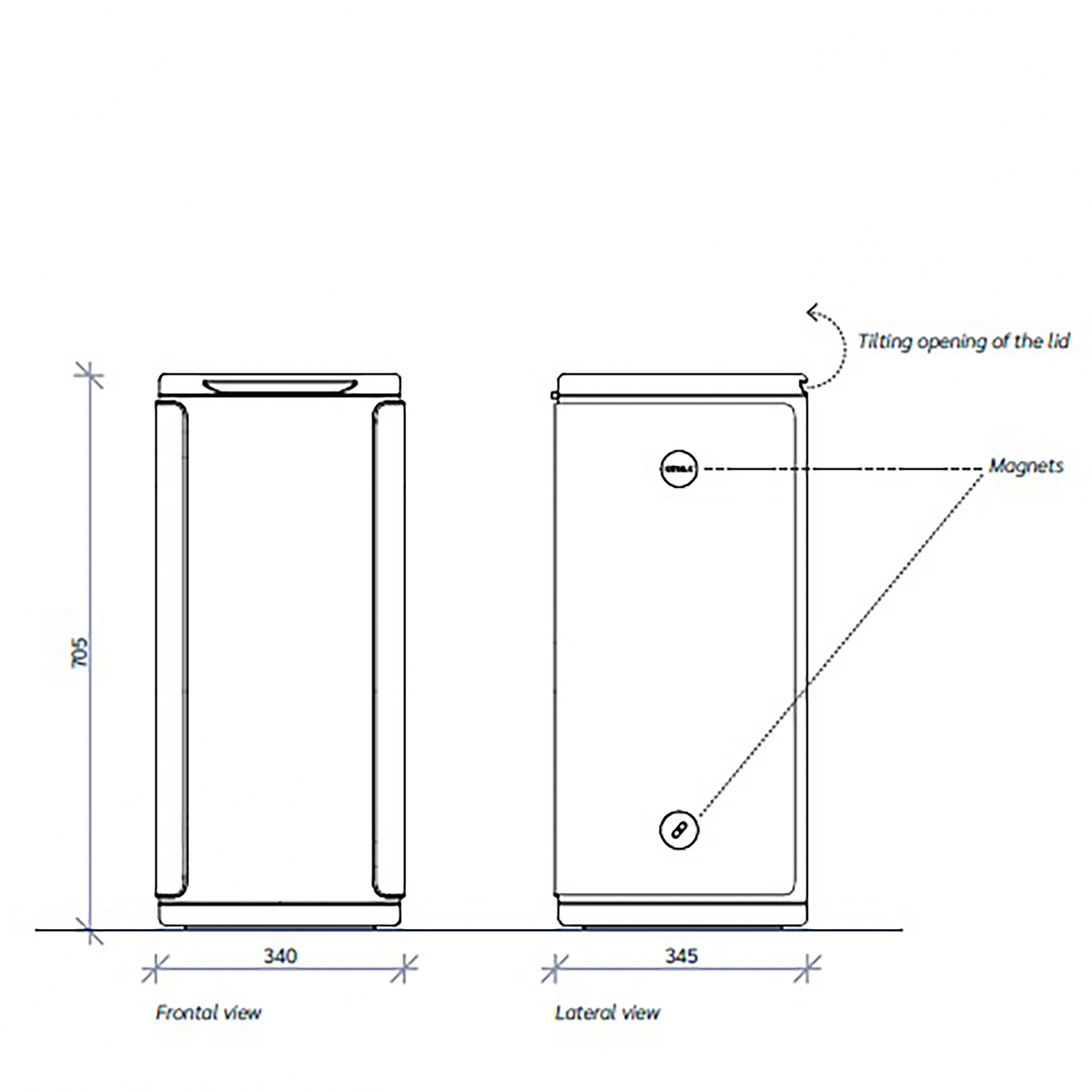 Plastic recycling bins MBG Wastee