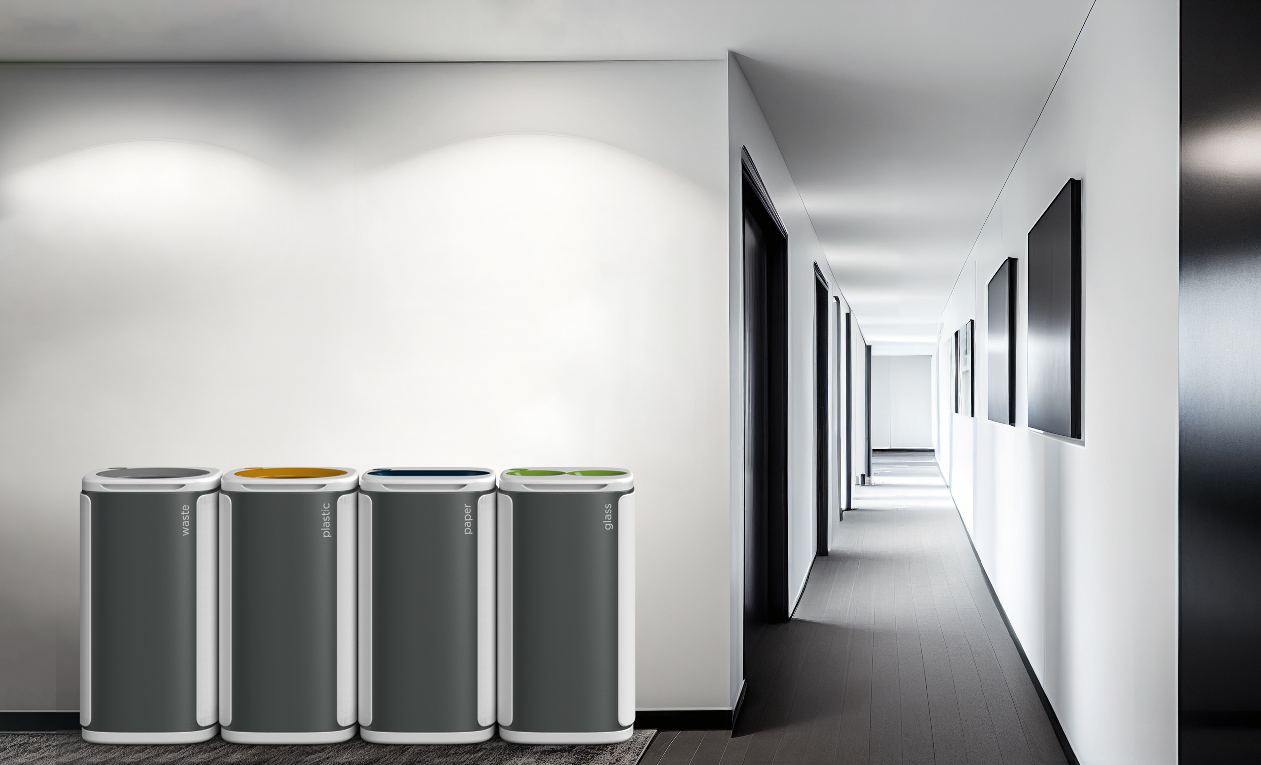 Recycling bins MBG Wastee 4-pack glass, plastic, waste, paper