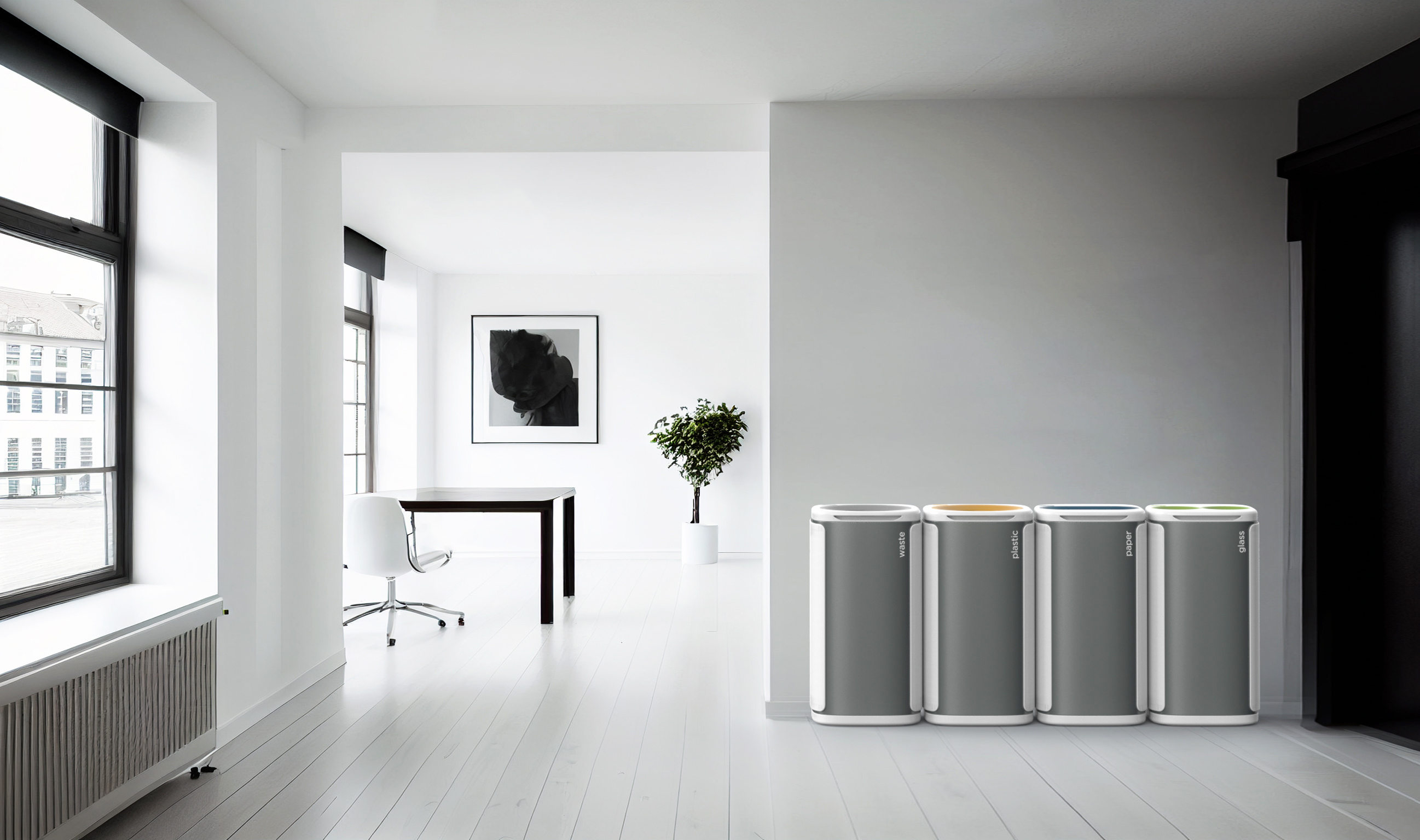 Recycling bins MBG Wastee 4-pack glass, plastic, waste, paper